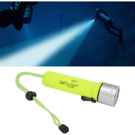 Lampe torche de plongée LED professionnelle haute intensité, étanche sous l'eau, éclairage longue portée ultra-lumineux pour la plongée. (1/5)