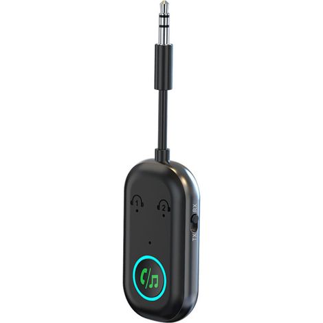 Adaptateur d'émetteur Bluetooth 5.3, récepteur émetteur Bluetooth 2 en 1 prend en charge 2 écouteurs, émetteur Jack 3,5 mm, pour TV, téléphone portable, système audio de voiture, tablette pc (1/4)