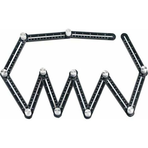 Mehrwinkel-Messlineal, präzise, aus hochwertiger Aluminiumlegierung, Anrisswerkzeug mit perforierter Form für Bauarbeiter (1 Lineal) (1/4)