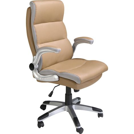 Chaise bureau pivotante Angel Cerda marron et grise - Marron cacao simili-cuir avec nuances grises (1/5)