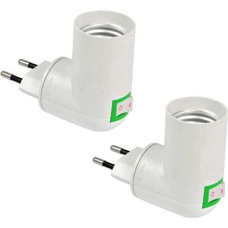 Douille E27 avec Interrupteur sans Fil, Base pour Ampoule LED E27, Douille Plastique pour Éclairage Rapide, pour Lampe de Garage, Lampe Murale, Lampe de Cuisine, lot de 2 (1/5)
