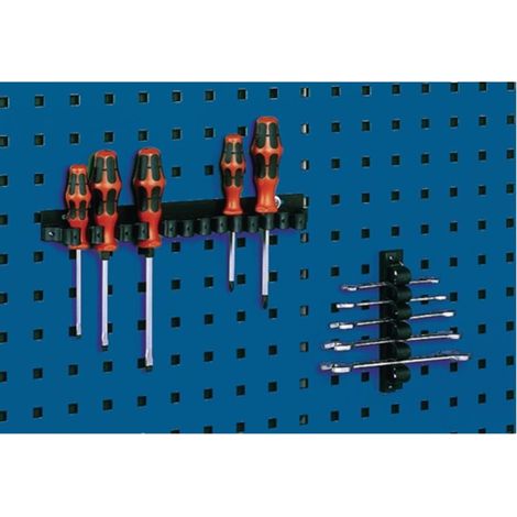 Porta abrazaderas B.300mm número de receptáculos 13 para placas perforadas 3 pzs / bolsa (1/2)