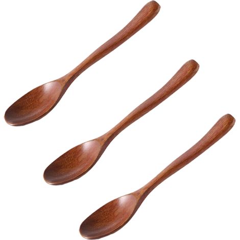 Cuillère En Bois - Manche Long - Pour Riz Et Dessert - Lot De 3 (1/5)