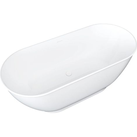 Vasca da bagno ovale freestanding - 170 x 75 x 60 cm - Acrilico - Bianco lucido - 240 L - MOBULA (1/5)