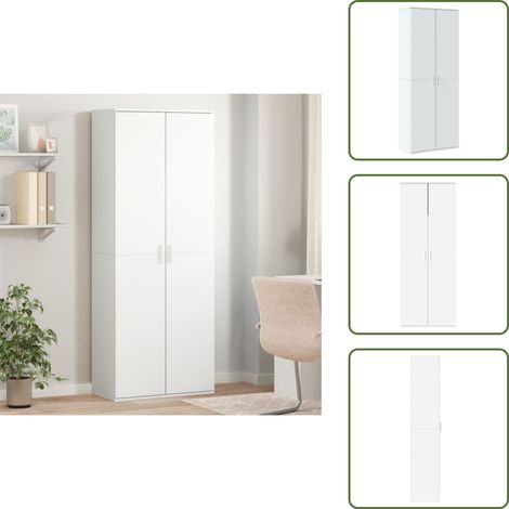 The Living Store Highboard Weiß 70x35x180 cm Holzwerkstoff - Hochregal (1/5)