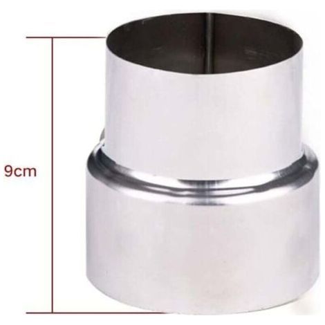 Réducteur en acier inoxydable pour conduits de fumée, adaptateur de cheminée, tuyau de poêle, réducteur en acier inoxydable, conduit de fumée, tuyau de poêle (90-80 mm) (1/4)