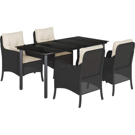 Maison Exclusive - Set de muebles jardín 5 pzas con cojines ratán (1/5)
