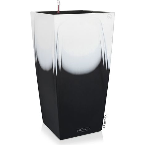 LECHUZA® Pflanzgefäße CUBICO Color 30 Cambio Black & White seidenmatt All-in-One (1/5)