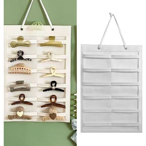 Sac de rangement mural à suspendre, porte-pinces à cheveux pour enfants, présentoir en feutre pour bijoux et accessoires de cheveux, format horizontal (1/5)