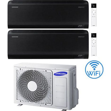 Samsung Windfree BLACK R32 Wifi Dual Split Inverter Klimaanlage 12000 + 12000 BTU mit E.U. AJ050TXJ2KG/EU NEU 2025 Klasse A+++/A++