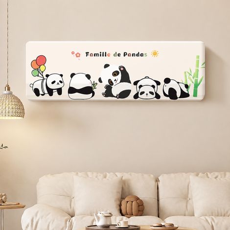 Housse de climatiseur mural en tissu motif Famille Panda grand 3P 3p 103 24 32cm 120 g – Livraison gratuite