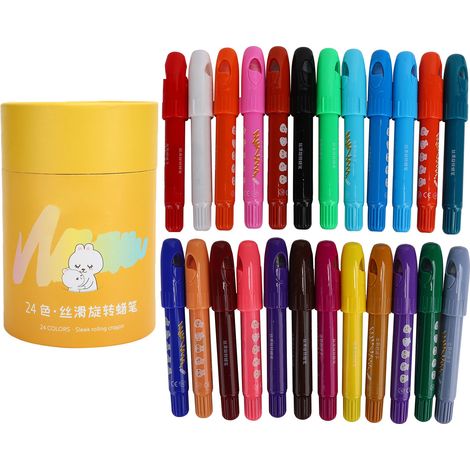 Rotating Crayons Wax Colorful Washable Children Graffiti Painting Drawing Tools24‑Color (1/5)