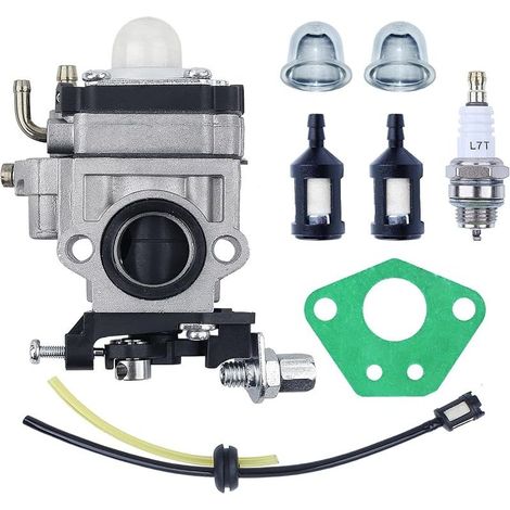 Carburateur Débroussailleuse 52cc 49cc 43cc pour CG430 CG520 BC430 BC520 Pieces Detachees Debroussailleuse avec durite essence membrane Filtre à Essence Bougie d'Allumage Pompe Amorçage (1/4)