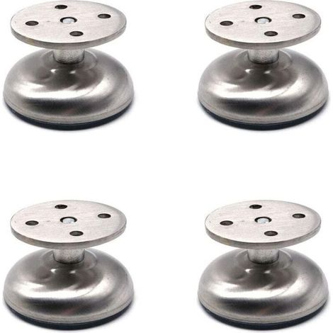 Un ensemble de 4 pieds de meubles réglables , de 3,5 cm de long, de conception épaissie, en acier inoxydable, adaptés au support de meubles tels que des canapés et des armoires de salle de bain. (1/3)