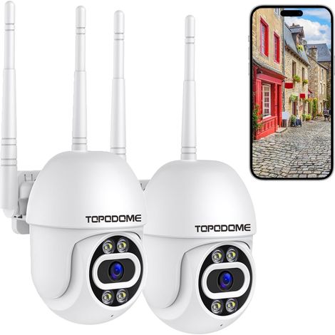 1080P Caméra Wi-FI Externe Kit de 2, Détection Humaine, Caméra Surveillance Intérieur WiFi, PTZ 360 Degrés Auto Tacking, Vision Nocturne Infrarouge et Couleur, Audio Bidirectionnel (1/5)