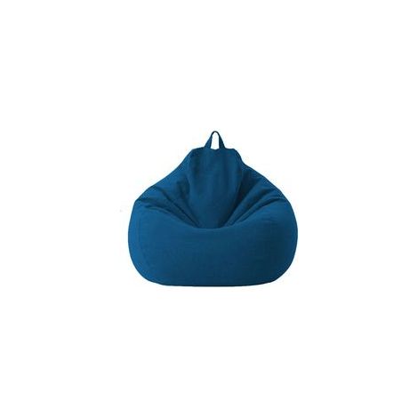 Pouf Sac de canapé Lazy Housse de Canapé Inclinable Tissu Housses de Fauteuil Housse de Chaises sans Remplissage Siège Pouf Feuilletée Tatami Salon Meubles (Bleu, 80 × 90cm) (1/3)