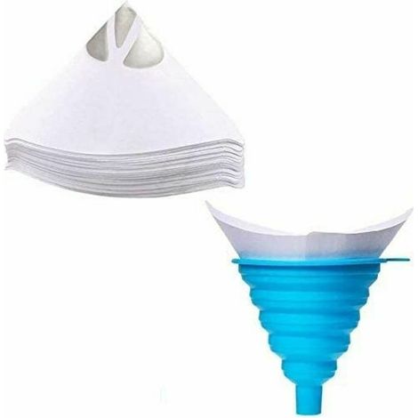 royaluxe -Entonnoir Silicone Pliable + 200PCS Papier Filtre de Peinture en Nylon Fin, Entonnoir Cuisine Utilisé pour filtrer Le Liquide, la Peinture (1/5)