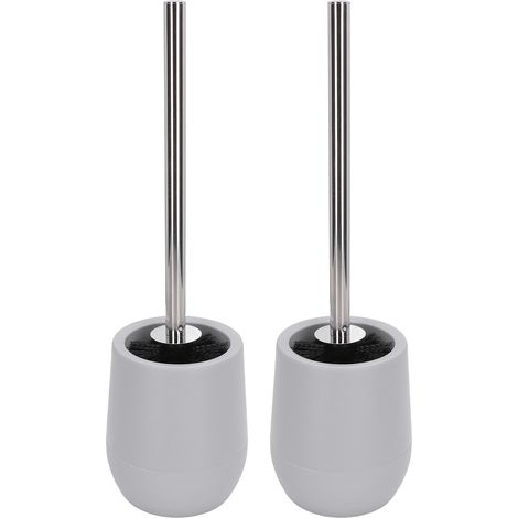 2 ensembles de brosse de nettoyage de cuvette de toilette fil verrouillable pratique pratique efficace sûr fiable outils de nettoyage durables gris (2 pièces/boîte intérieure)