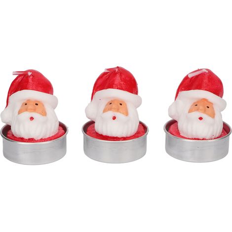 3 Bougies Santa Noël Lumières Romantiques Dîner aux Chandelles Décoration Fêtes Accessoires Cadeau (1/5)