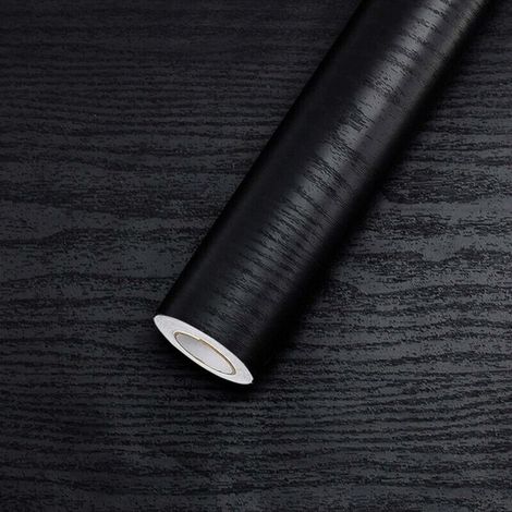 Self-Adhesive Paper for Furniture, Black, 61x300cm, PVC Wall Sticker, Decorative Stickers for Kitchen, Bedroom, Living Room, Furniture (1/5)