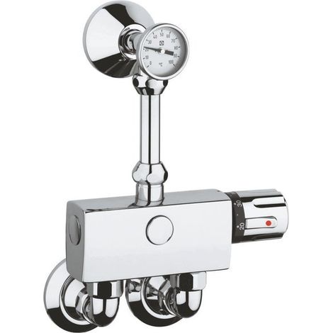 Grohe – Raccord coude 3/4' pour thermostat DN 20 – Finition StarLight – Résistant aux rayures – Compatible modèles 34361 et 34364 (1/5)