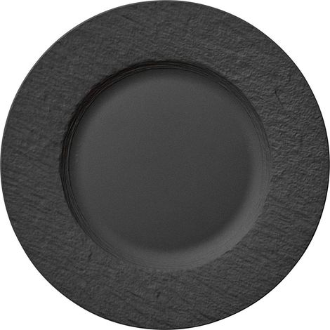 Villeroy & Boch Manufacture Piatto Piano Nero, Lavabile in Lavastoviglie, Adatto per Microonde, Stoviglie, Piatto Ceramica, Porcellana Premium (1/4)