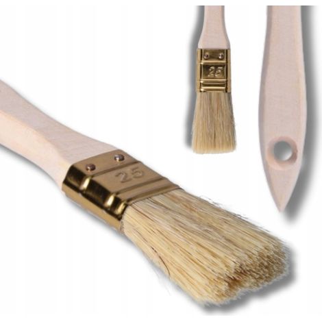 Pinceau à laque - 25 mm - Plat - Poils naturels - Ergonomique et précis - Idéal pour DIY (1/4)
