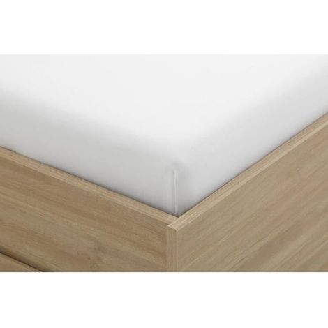 Home Premium Lit 4 Pièces en Microfibre Brossée (105x190) Drap-Housse Drap Plat et 2 LIT 105X190 Blanc (1/5)