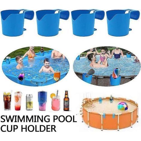 Set di 4 portabicchieri per piscine fuori terra, portabicchieri per bevande, accessori per piscine fuori terra, portabicchieri in plastica per piscina, 6 giugno 2015 (1/4)