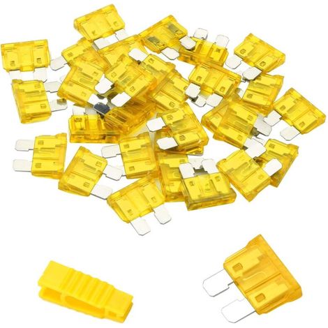 Fusibles automobiles 20 A – Lot de 20 pièces avec extracteur intégré, pour voiture, camping-car, camion et moto