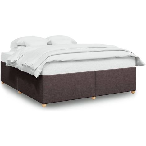 Lit double,Lit adulte,Cadre de lit sans matelas marron foncé 180x200 cm tissu CFW4758085 (1/5)