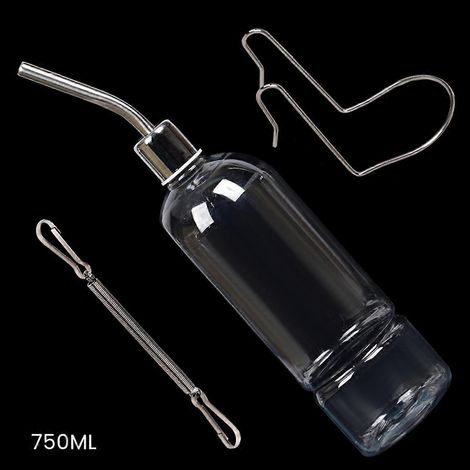750-ml-Wasserflasche aus Kunststoff für Kaninchen, Hamster, Meerschweinchen und andere Kleintiere. Wasserspender für Käfige. (1/5)