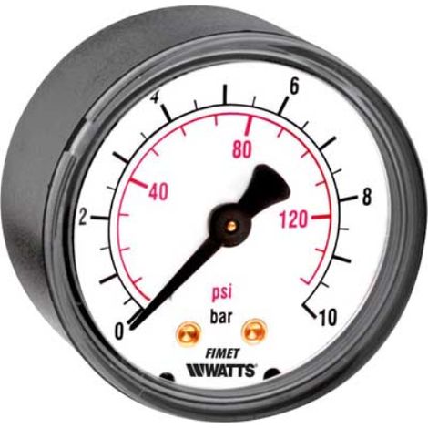 Manometro ø 63 posteriore 0 - 10 bar psi g 1/4 Watts industries