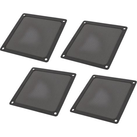 Filtro antipolvere per ventola PC, cornice magnetica, griglie in PVC a maglia fine per computer, per scatola di ventilazione per pollaio, 5,51 x 5,51 pollici, 4 pezzi, nero. (1/5)