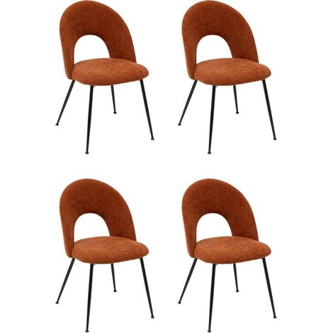 Lot de 4 Chaises en Tissu "Raven" 81cm Ambre (1/5)