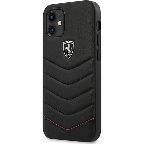 Custodia trapuntata Ferrari per iPhone 12 mini, nera (1/5)
