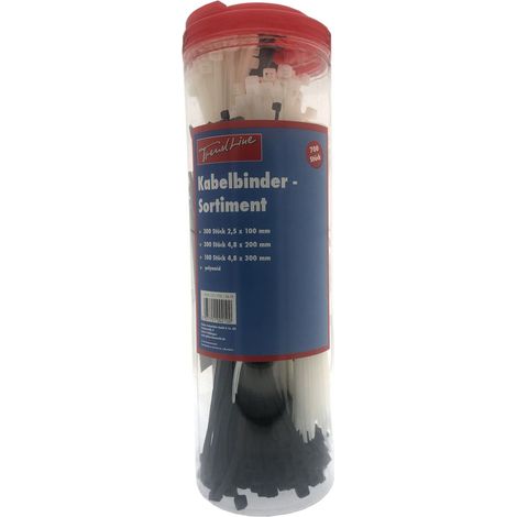 TrendLine Kabelbinder 700 Stück Gemischt Schwarz-Weiß Polyamid Kabel