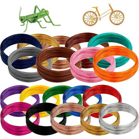 20 Rouleaux Fil Aluminium, 100m Fil Métallique Pliable, Fil D'Artisanat en Aluminium, Souple et Malléable, pour Création Florale DIY, Sculpture, Fabrication de Bijoux (1/5)