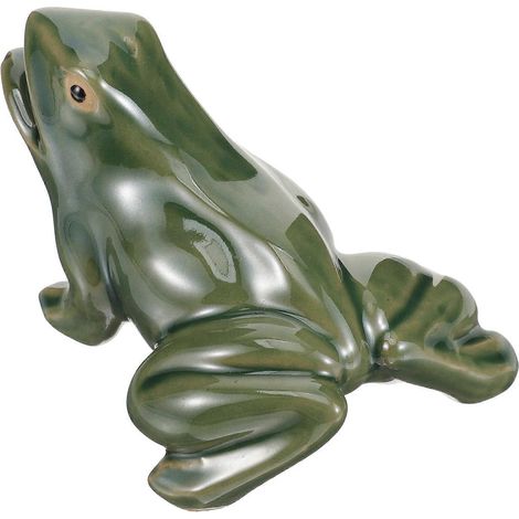 Fontaine grenouille en céramique, système de circulation d'eau, ensemble de 3 pièces, décoration de fontaine de jardin (1/5)