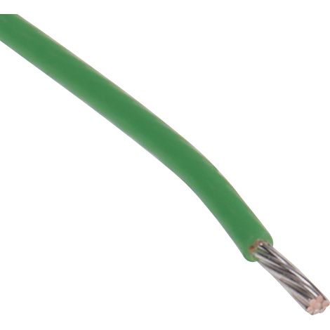 Fil de câblage à gaine PTFE RS PRO, 0,22 mm², 24 AWG, 200°C max, PTFE Vert, 100m ( Prix pour Bobine de 100 Mètres )