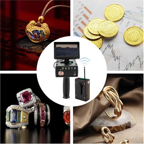 Metalldetektor Hand Golddetektor Tragbar Gold Silber Detektor mit 3D LED Display mit 2000mAh Lithium Batterie (1/5)