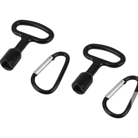 Outil Polyvalent Métallique 9mm avec Mousqueton Clé Triangle pour Poubelle Gaz Ascenseurs Accessoire Alliage de Zinc (1/5)