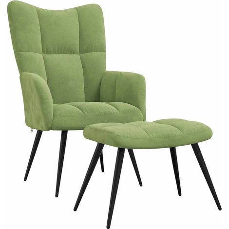 Maison Exclusive - Relaxsessel mit Hocker Hellgrün Samt
