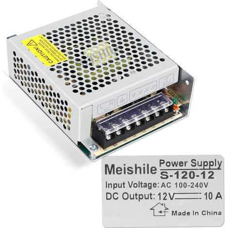 Alimentation à Découpage 12V 10A 120W Transformateur industriels 230V CA à CC 12Volt pour 08A LED lampe Conducteur de moteur Amplificateur, 3D Imprimante Caméra Modèle Télévision 110V/220VAC-DC (1/5)