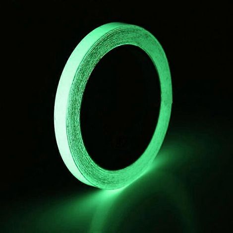Ruban adhésif réfléchissant phosphorescent de 3 m x 10 mm pour outils d'extérieur, remplaçable et brillant, en PET. (1/5)