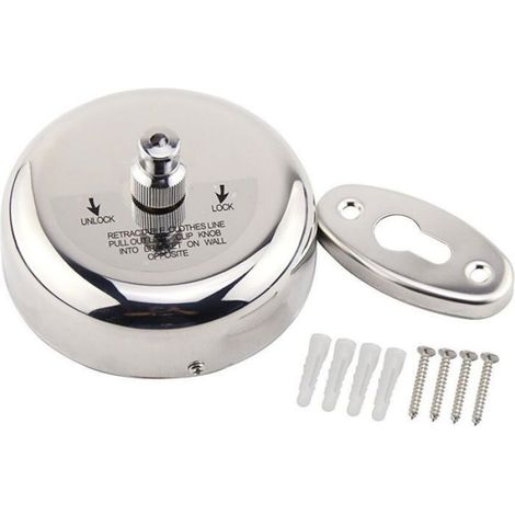 Sèche-linge rétractable rond en acier inoxydable 304 avec cordon en acier de 9 pieds pour balcon de jardin de salle de bain et plu (1/4)