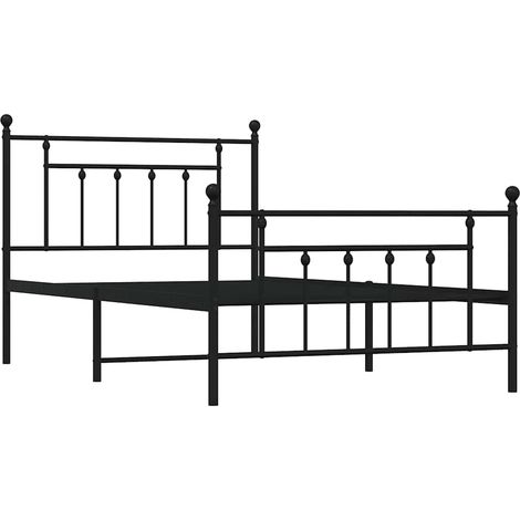 Metal Bed Frame without Mattress with Footboard Black 100x200cm vidaXL