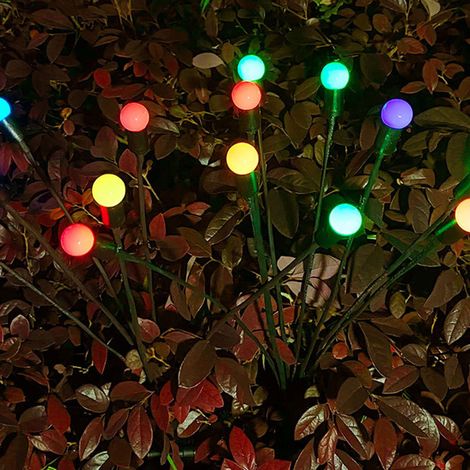 Lampe solaire luciole à 6 têtes (2 pièces) - lumières colorées d'extérieur pour jardin (1/5)