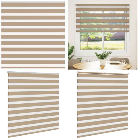 vidaXL Zebrarollo Sandbraun 150x150 cm Stoffbreite 145,9 cm Polyester (1/5)