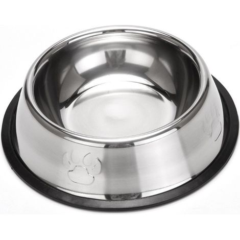 2 Edelstahl-Hundenäpfe, Hundefutternäpfe, Hundefutterteller, Näpfe mit rutschfestem Gummiboden, kleine und mittlere Futter-/Wassernäpfe.